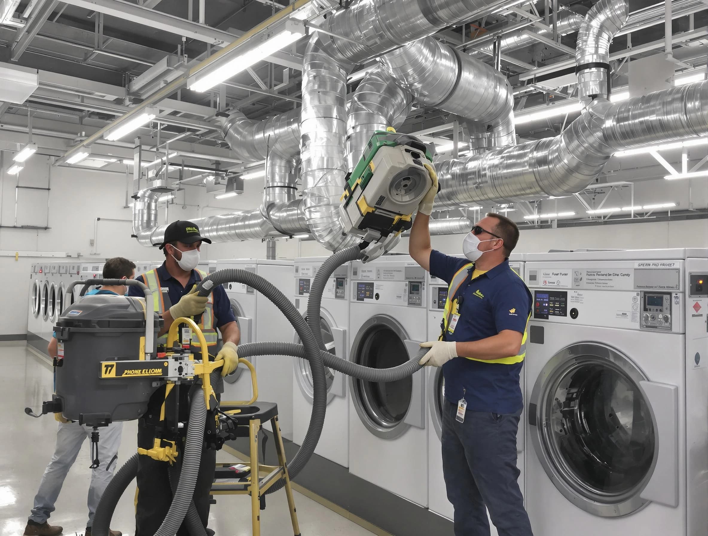 Tucker Dryer Vent Cleaning team cleaning large-scale industrial dryer vent systems at a facility in Tucker