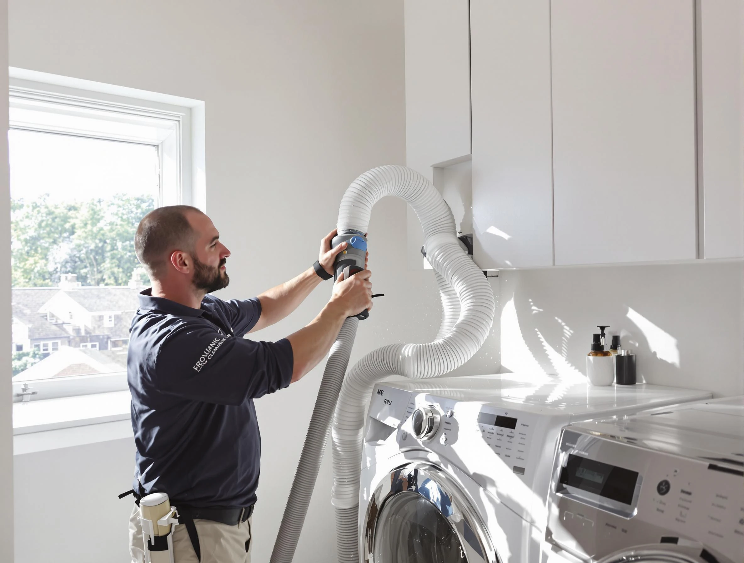 Certified Tucker Dryer Vent Cleaning technician performing dryer vent cleaning in Tucker